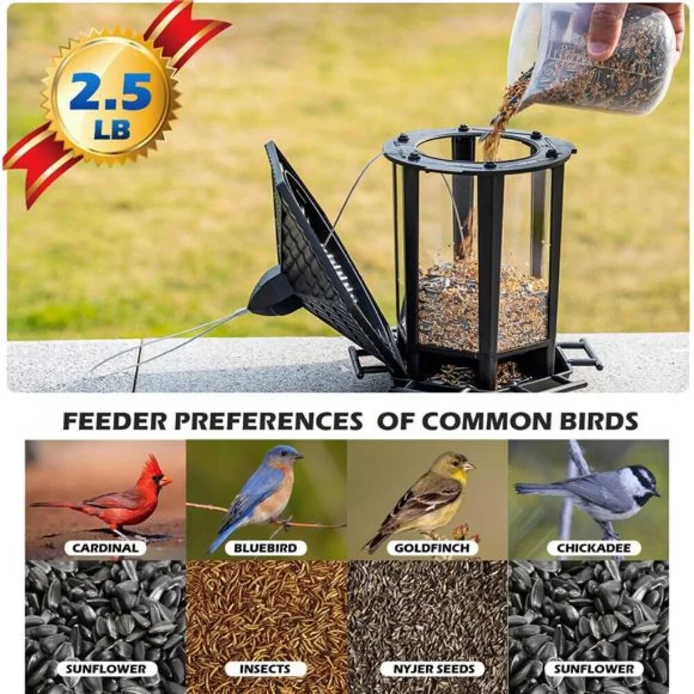 2 Pack Bird Feeders for Outdoor Hanging, Retro Pagoda Design Fun Installation